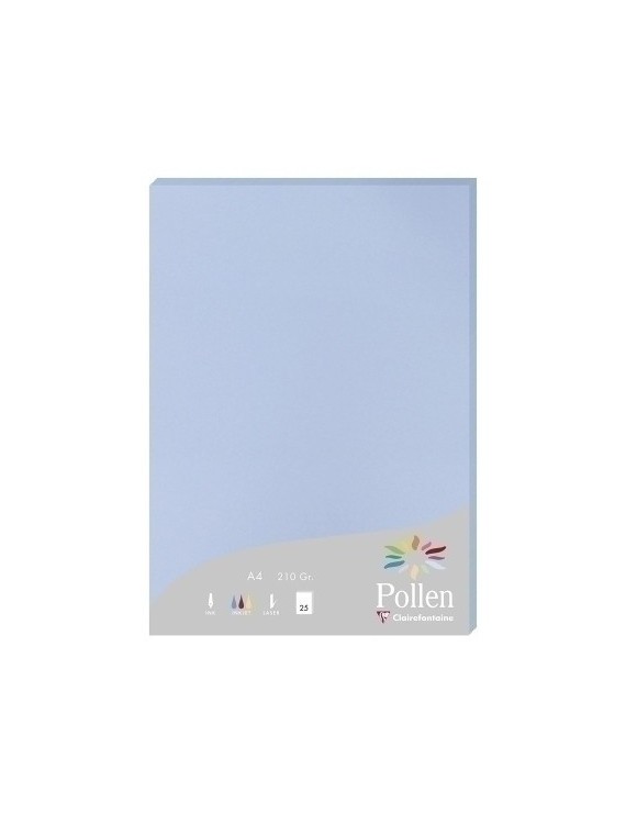 Papel Clairefontaine Pollen A4 25H Azul