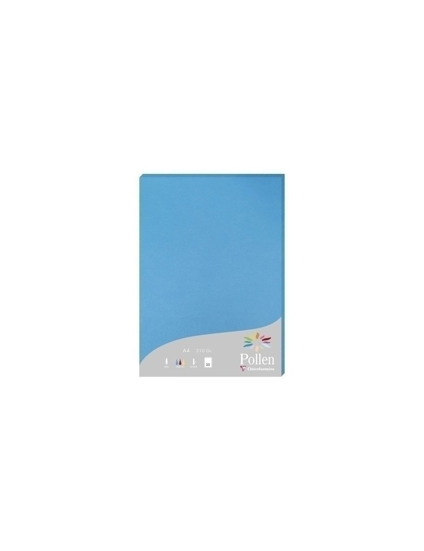 Papel Clairefontaine Pollen A4 25H Azul