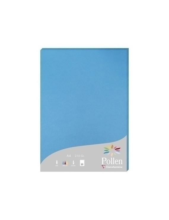 Papel Clairefontaine Pollen A4 25H Azul