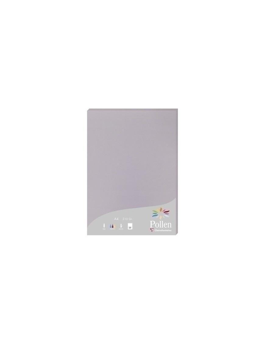 Papel Clairefontaine Pollen A4 25H Gris