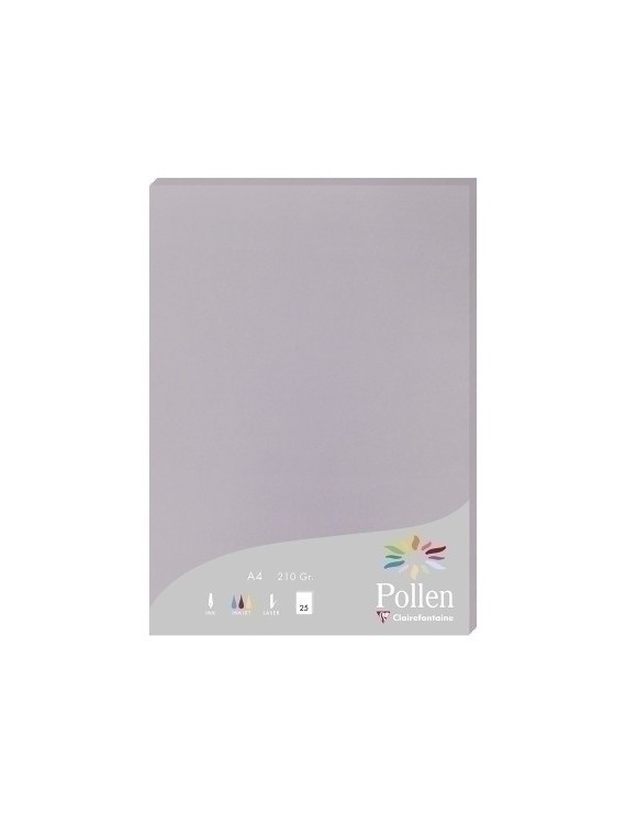 Papel Clairefontaine Pollen A4 25H Gris