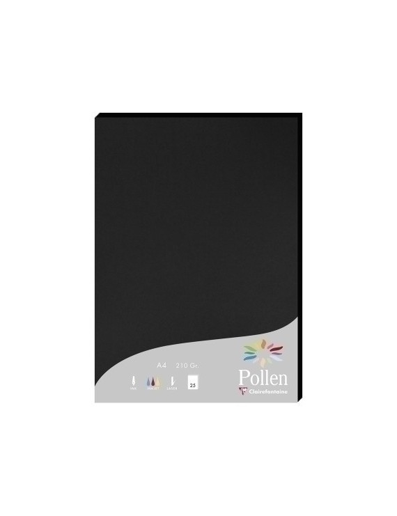 Papel Clairefontaine Pollen A4 25H Negro