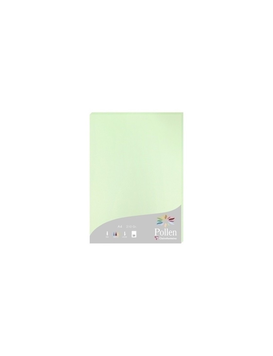 Papel Clairefontaine Pollen A4 25H Verde