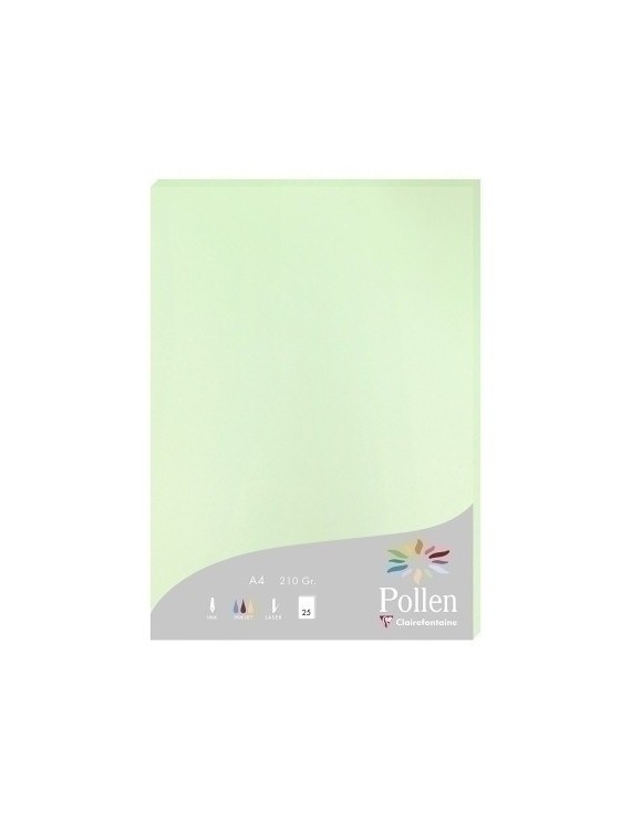 Papel Clairefontaine Pollen A4 25H Verde
