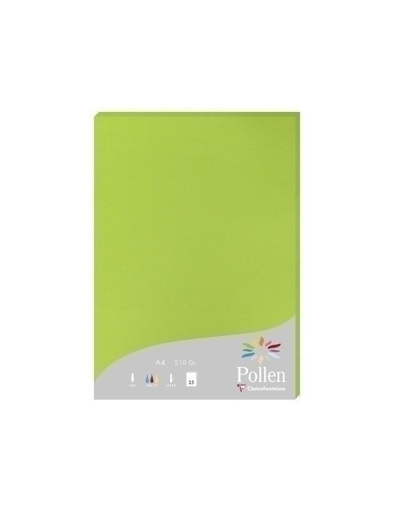 Papel Clairefontaine Pollen A4 25H Verde