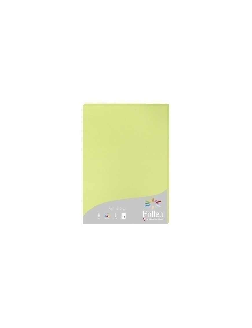 Papel Clairefontaine Pollen A4 25H Verde