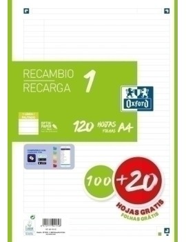 Recambio Oxf. A4 120H 4 Tal. Hzt.Verde