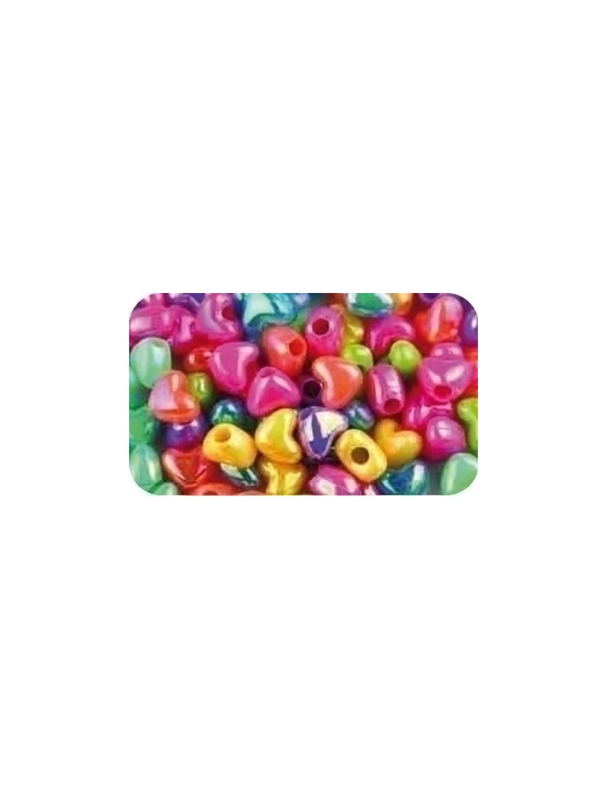 Abalorios Plastico Fixo Corazones 40Gr.