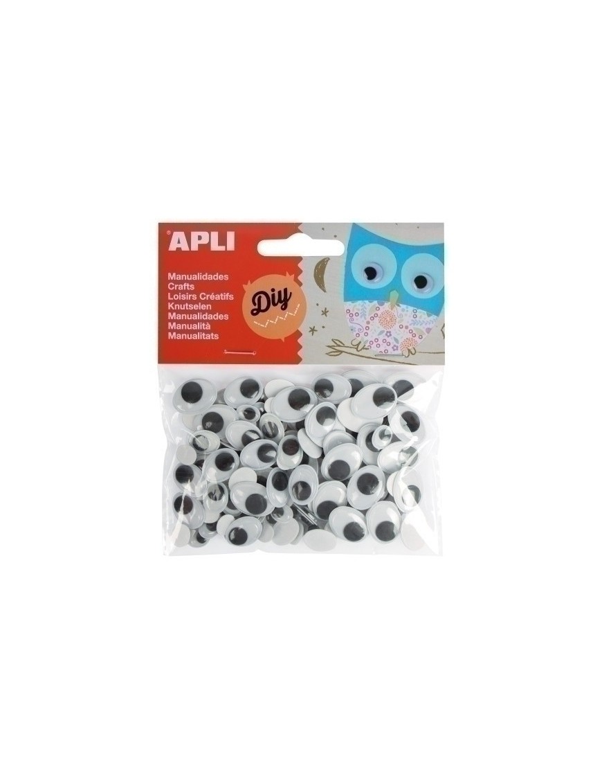 Ojos Moviles Apli Oval. Negro B/100