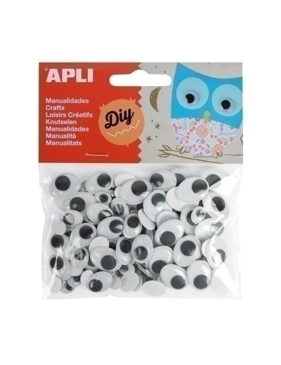 Ojos Moviles Apli Oval. Negro B/100