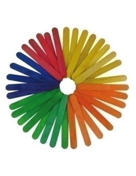 Palillos Planos Colores 15Cm. Pack 50