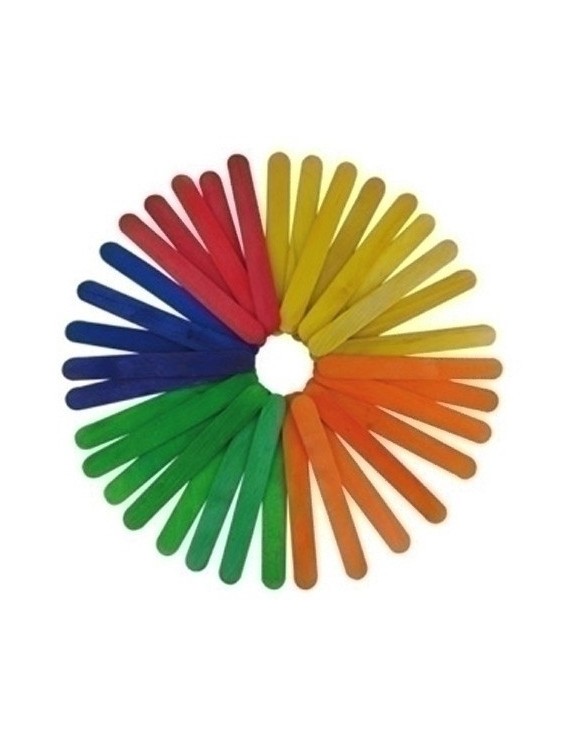 Palillos Planos Colores 15Cm. Pack 50