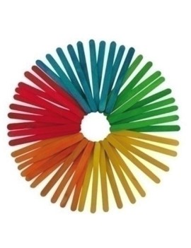 Palillos Planos Colores 11,4Cm. Pack 50