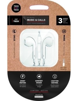 Auriculares Techone Boton Mini Jack Blan