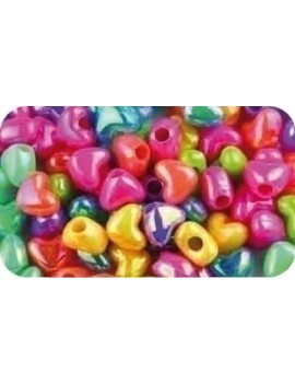 Abalorios Plastico Fixo Corazones 40Gr.