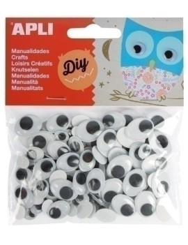 Ojos Moviles Apli Oval. Negro B/100