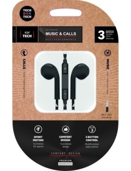 Auriculares Techone Boton Mini Jack Negr