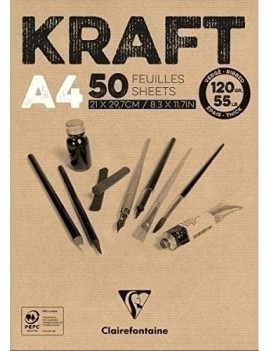 Bloc Dibujo Clair. Kraft Encol. A4 50H