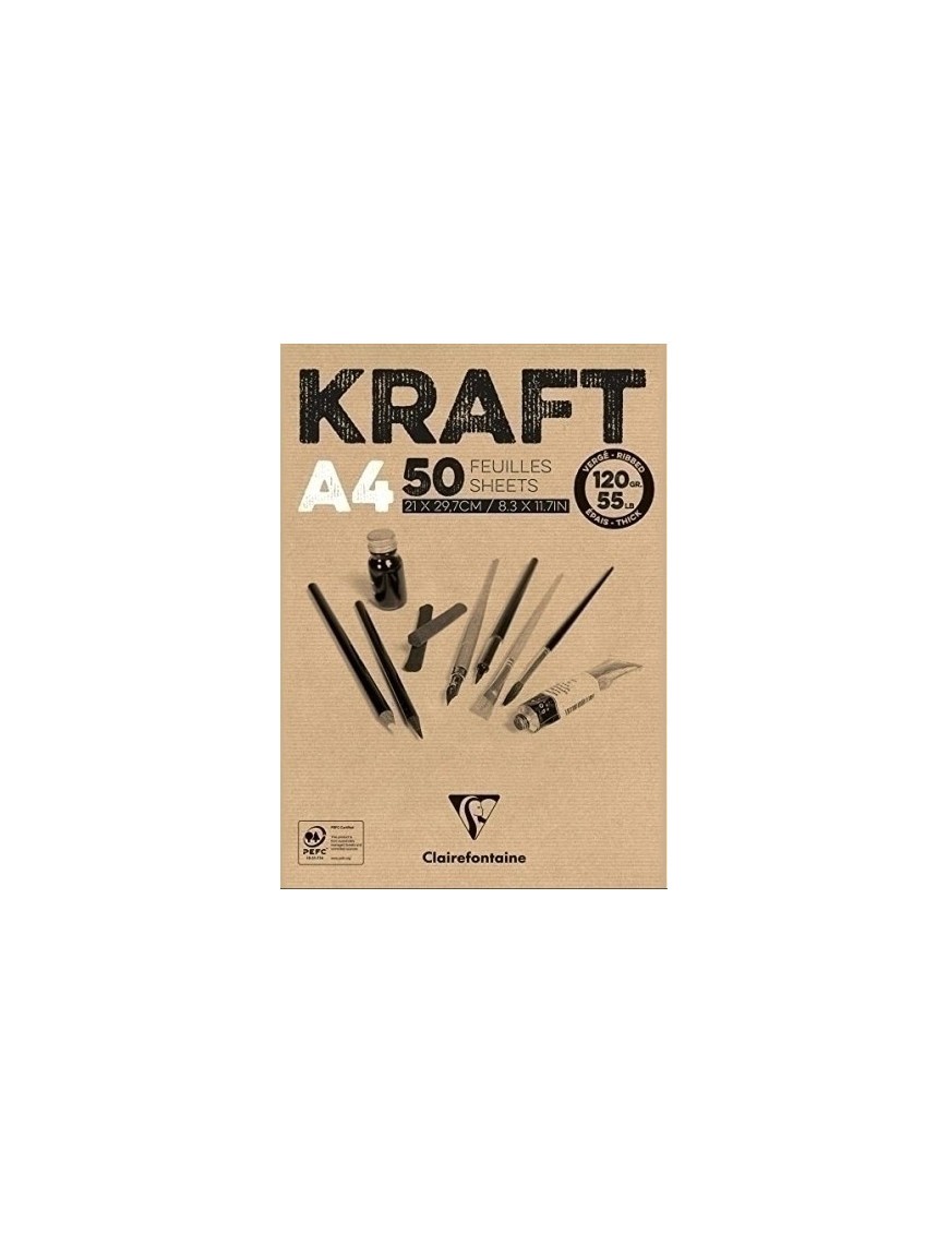 Bloc Dibujo Clair. Kraft Encol. A4 50H