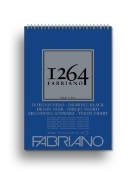 Bloc De Dibujo Fabriano 1264 Black Drawing Rugoso (Espiral Lado Corto) 200G A4 40H