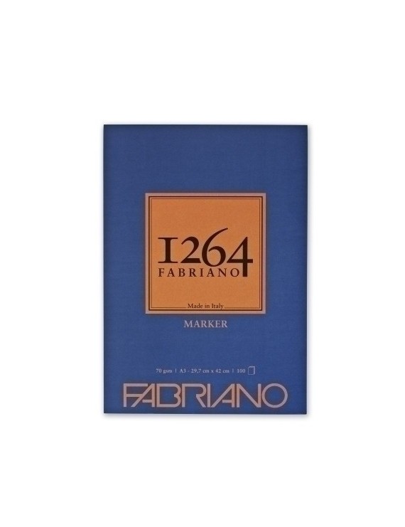 Bloc De Dibujo Fabriano 1264 Marker Liso  Encolado 70G A3 100H
