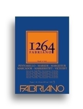Bloc De Dibujo Fabriano 1264 Marker Liso  Encolado 70G A4 100H