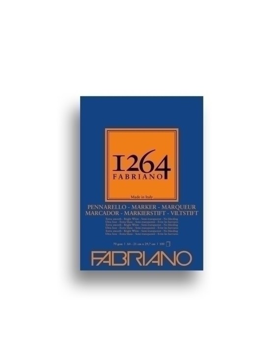 Bloc De Dibujo Fabriano 1264 Marker Liso  Encolado 70G A4 100H