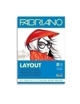 Bloc De Dibujo Fabriano Layout-Marker Encolado 75G A4 70H