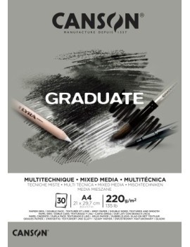 Bloc De Dibujo Guarro-Canson Graduate Mix Media 220G A4 30H Gris