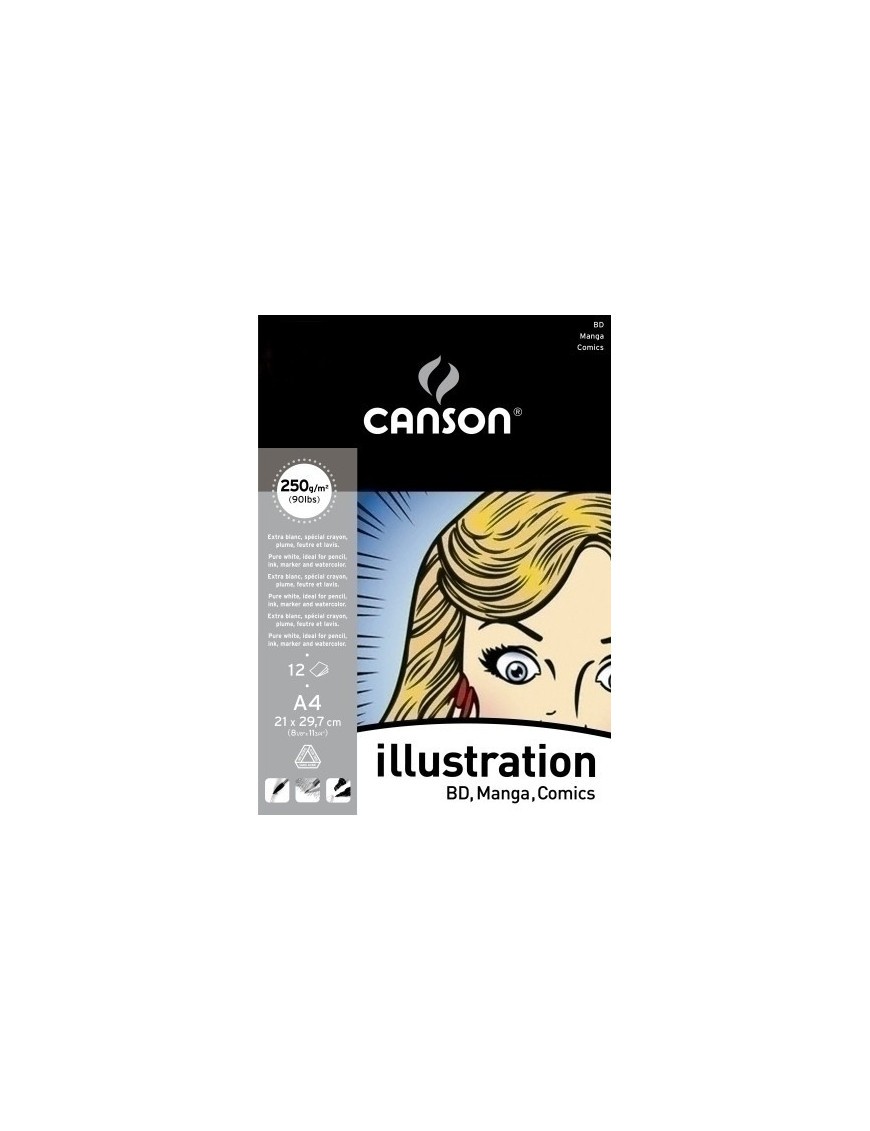 Bloc De Dibujo Guarro-Canson Illustration (Encolado) A4 12H 250G Liso