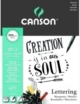 Bloc De Dibujo Guarro-Canson Lettering Marker Satin (Encolado) 180G 210 X 297 20H