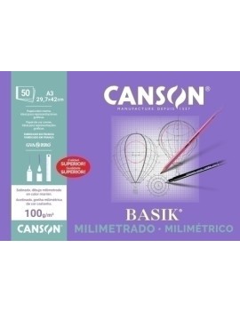 Bloc De Dibujo Guarro-Canson Milimetrado (Encolado) 100G A3 50H