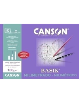 Bloc De Dibujo Guarro-Canson Milimetrado (Encolado) 100G A4 50H