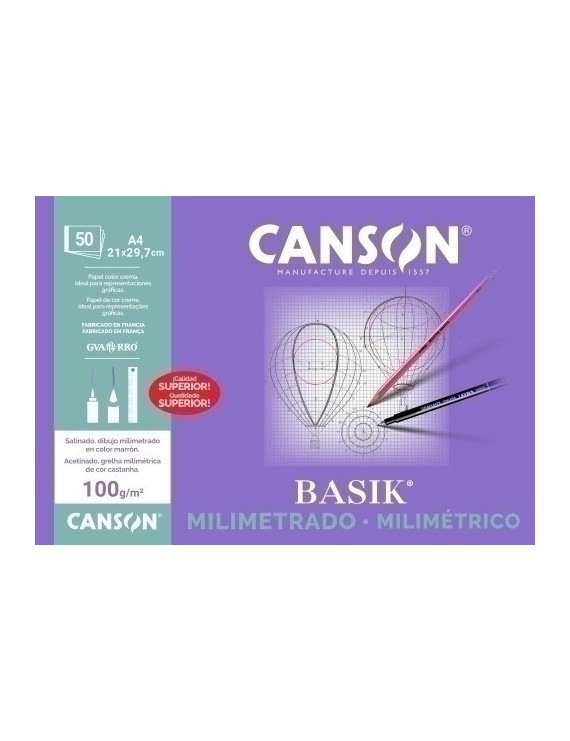 Bloc De Dibujo Guarro-Canson Milimetrado (Encolado) 100G A4 50H