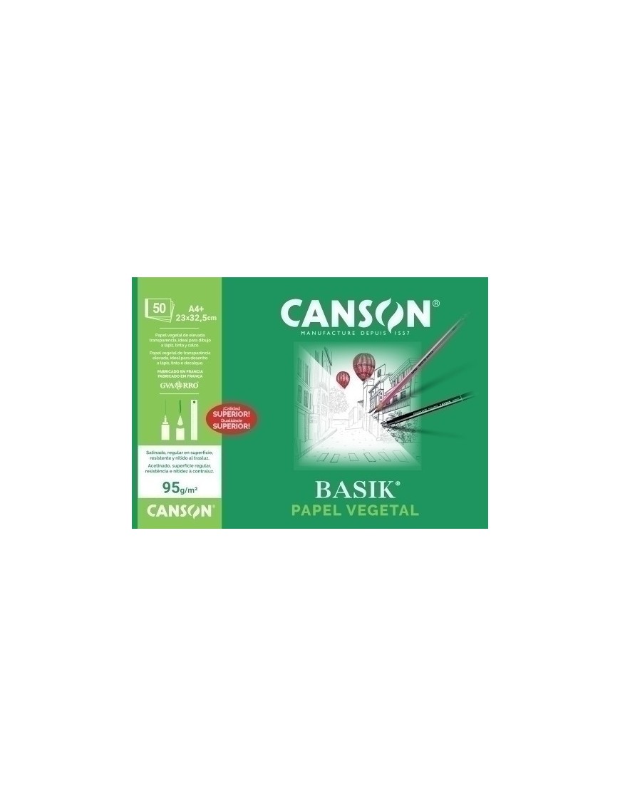 Bloc De Dibujo Guarro-Canson Vegetal (Encolado) 95G A4+ 50H