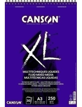 Bloc De Dibujo Guarro-Canson Xl Fluid Mix Media (Espiral) 250G A3 30H