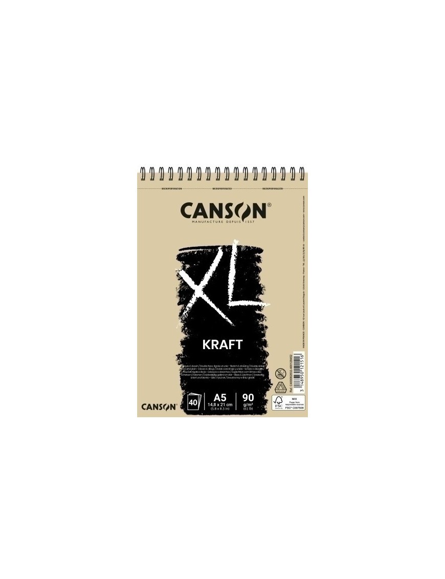 Bloc De Dibujo Guarro-Canson Xl Kraft (Espiral) 90G A5 40H Micro