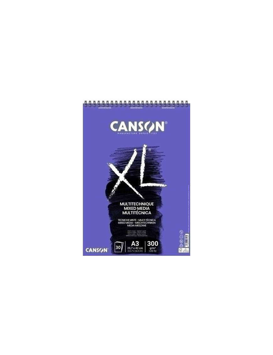 Bloc De Dibujo Guarro-Canson Xl Mix Media (Espiral) 300G A3 30H Micro