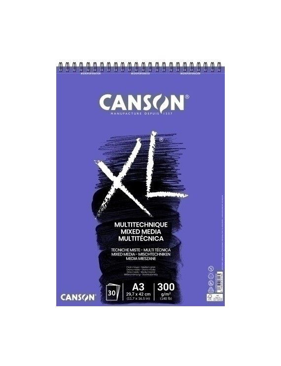 Bloc De Dibujo Guarro-Canson Xl Mix Media (Espiral) 300G A3 30H Micro
