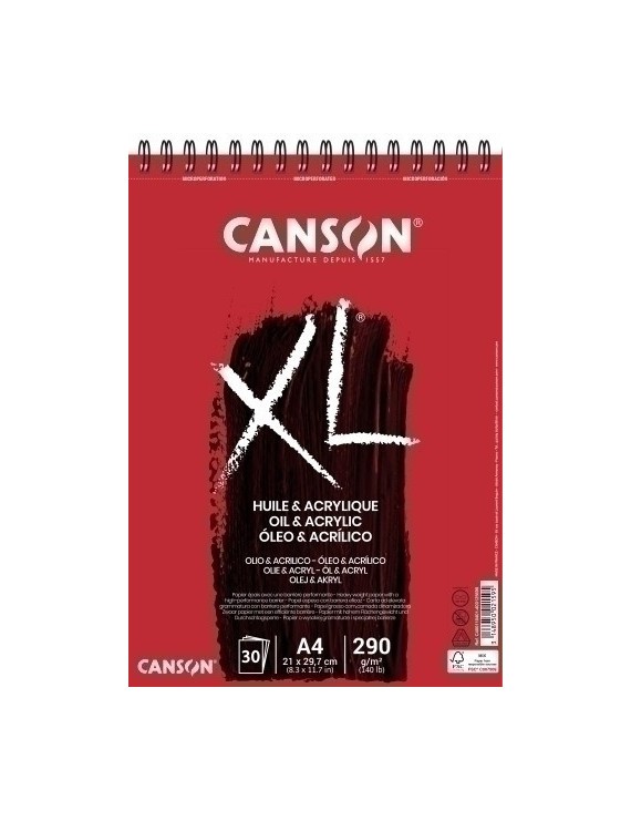 Bloc De Dibujo Guarro-Canson Xl Oleo&Acrilico (Espiral) 290G A4 30H