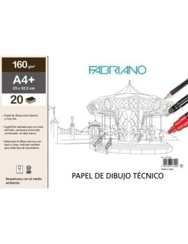 Bloc De Dibujo Lineal Fabriano 160G A4+ 20H Liso
