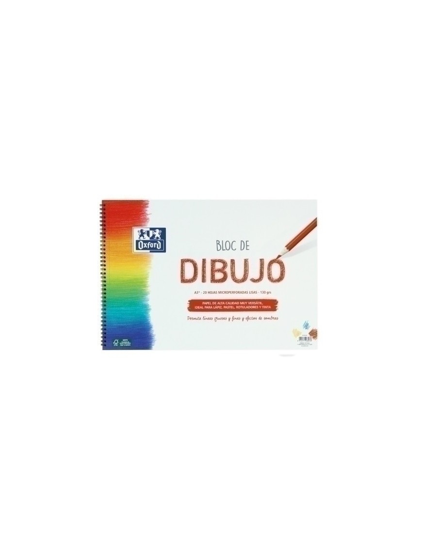 Bloc De Dibujo Oxford (Espiral) 130G A3+ 20H Micro Liso (Rojo)