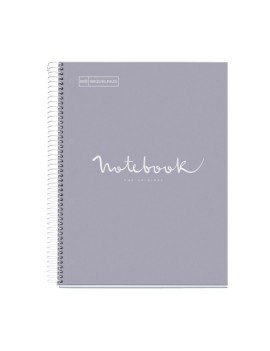 Bloc Miquelrius Emotions Notebook 1 Micro.Tapa Dura A4 80H 90G Cuadric.5X5 Gris