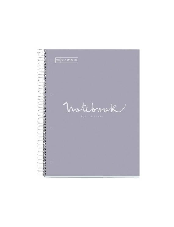 Bloc Miquelrius Emotions Notebook 1 Micro.Tapa Dura A4 80H 90G Cuadric.5X5 Gris