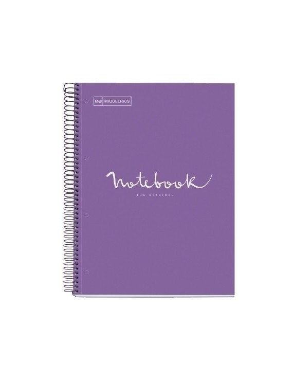 Bloc Miquelrius Emotions Notebook 1 Micro.Tapa Dura A4 80H 90G Cuadric.5X5 Purpura