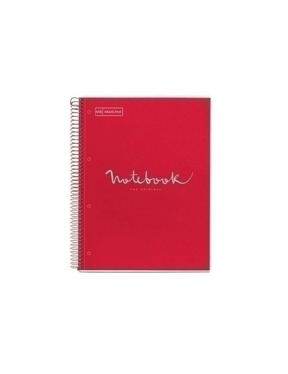 Bloc Miquelrius Emotions Notebook 1 Micro.Tapa Dura A4 80H 90G Cuadric.5X5 Rojo