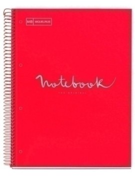 Bloc Miquelrius Emotions Notebook 1 Micro.Tapa Dura A4 80H 90G Horizontal 7 Mm Rojo