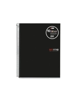 Bloc Miquelrius Emotions Notebook 10 Micro.Tapa Pp A4 200H 70G Cuadric.5X5 Negro