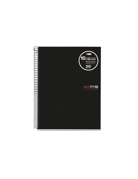 Bloc Miquelrius Emotions Notebook 10 Micro.Tapa Pp A4 200H 70G Cuadric.5X5 Negro