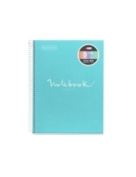 Bloc Miquelrius Emotions Notebook 5 Micro.Tapa Dura A4 120H 90G Cuadric.5X5 Azul Cielo